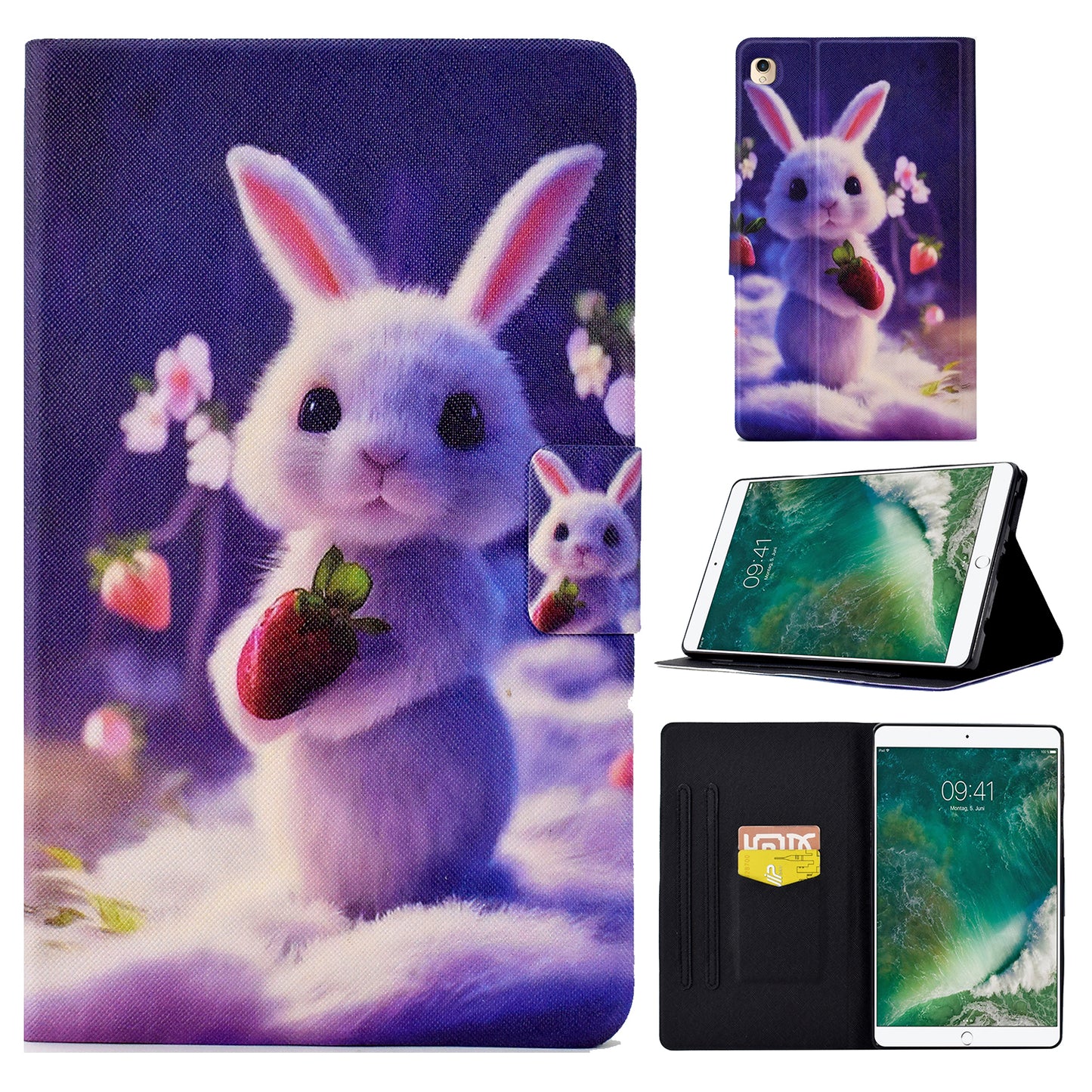 For iPad 10.2 (2021) / (2020) / (2019) / iPad Pro 10.5-inch (2017) Adjustable Stand Auto Wake / Sleep Tablet Case Pattern Printing PU Leather Card Slot Protective Cover