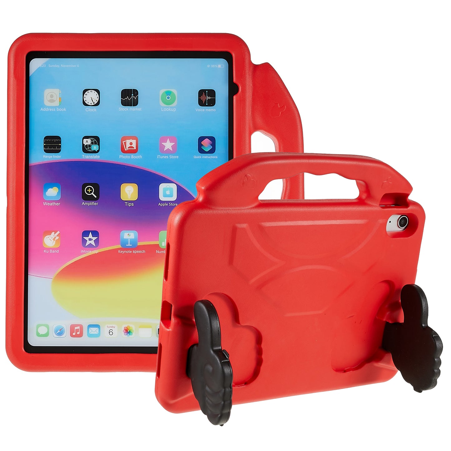 For iPad 10.9 (2022) Foldable Thumb Kickstand EVA Tablet Case Fall Protection Cover with Handle