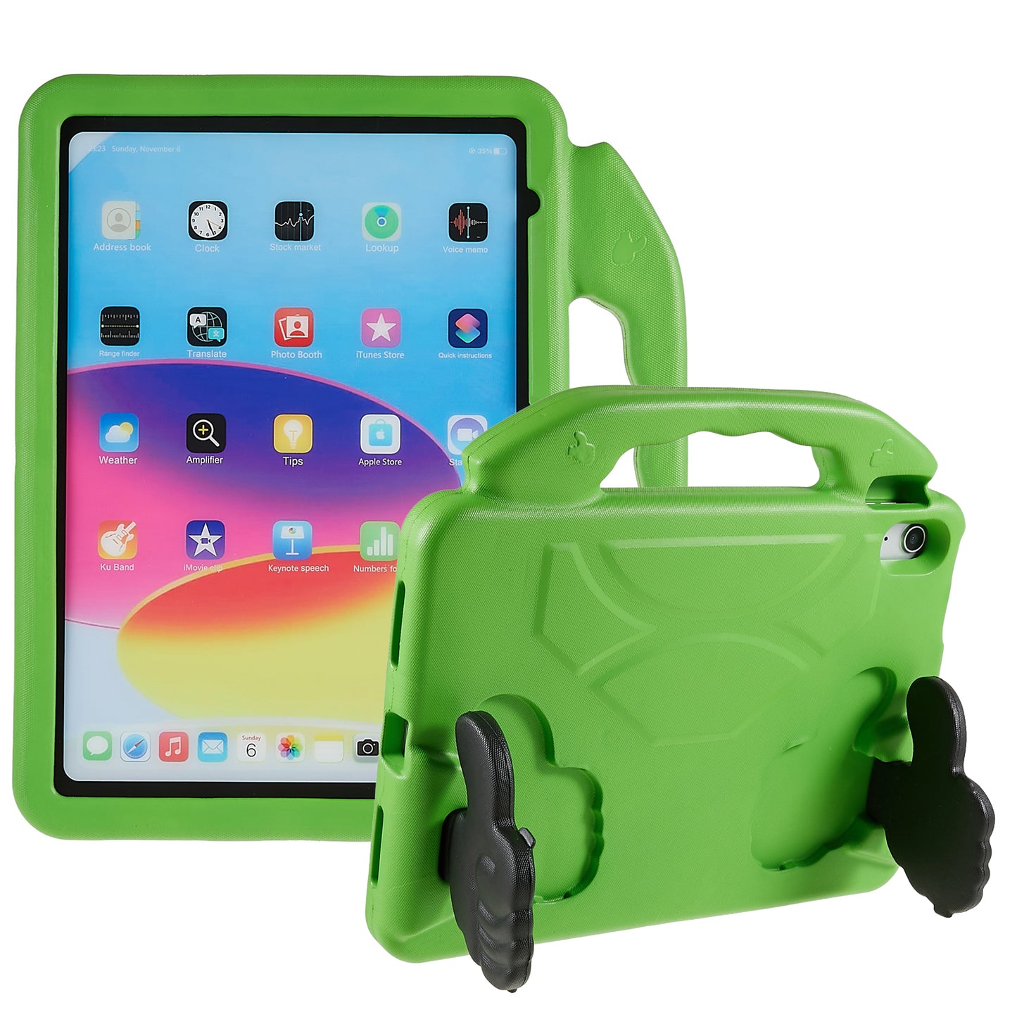 For iPad 10.9 (2022) Foldable Thumb Kickstand EVA Tablet Case Fall Protection Cover with Handle