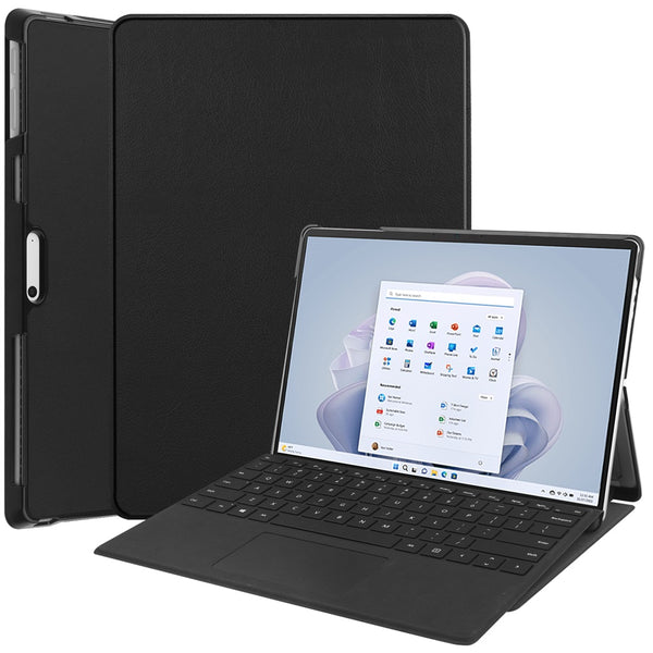 JUNSUNMAY For Microsoft Surface Pro 9 PU Leather + PC Tablet Case Solid Color Full Protection Stand Cover