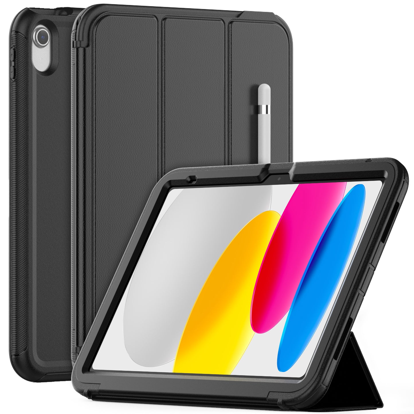 For iPad 10.9 (2022) / iPad 10th Gen PU Leather Smart Auto Wake / Sleep Cover Folding Stand Folio Shockproof Tablet Case