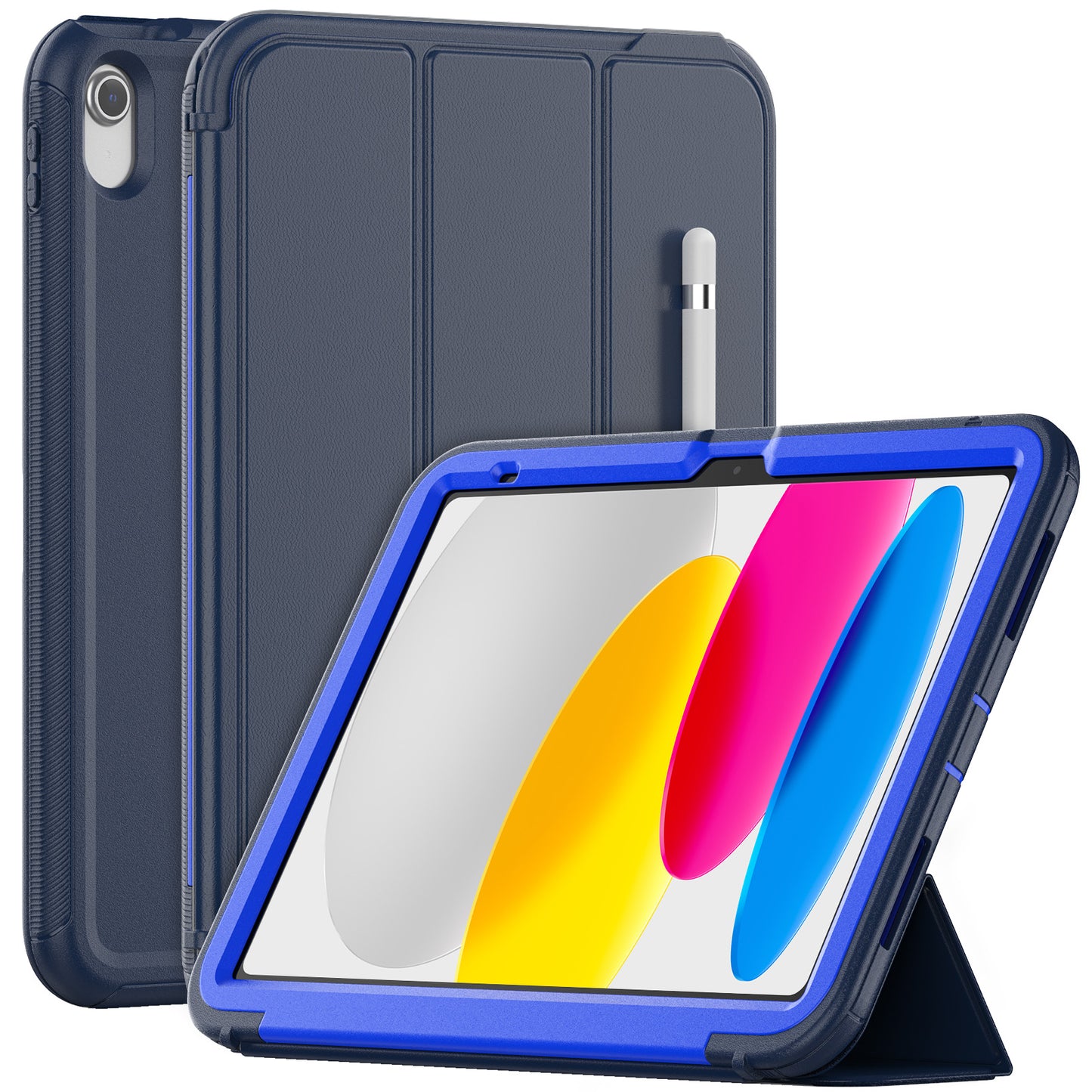 For iPad 10.9 (2022) / iPad 10th Gen PU Leather Smart Auto Wake / Sleep Cover Folding Stand Folio Shockproof Tablet Case