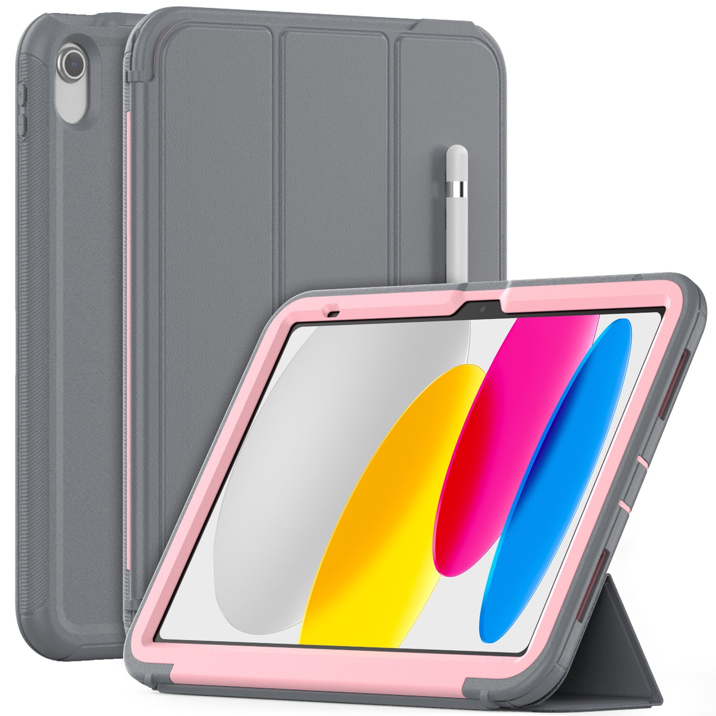 For iPad 10.9 (2022) / iPad 10th Gen PU Leather Smart Auto Wake / Sleep Cover Folding Stand Folio Shockproof Tablet Case