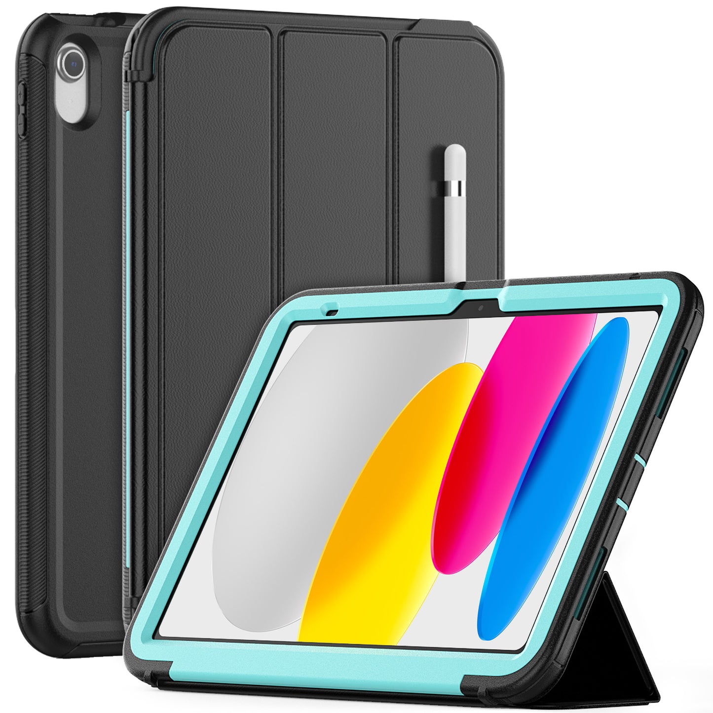 For iPad 10.9 (2022) / iPad 10th Gen PU Leather Smart Auto Wake / Sleep Cover Folding Stand Folio Shockproof Tablet Case