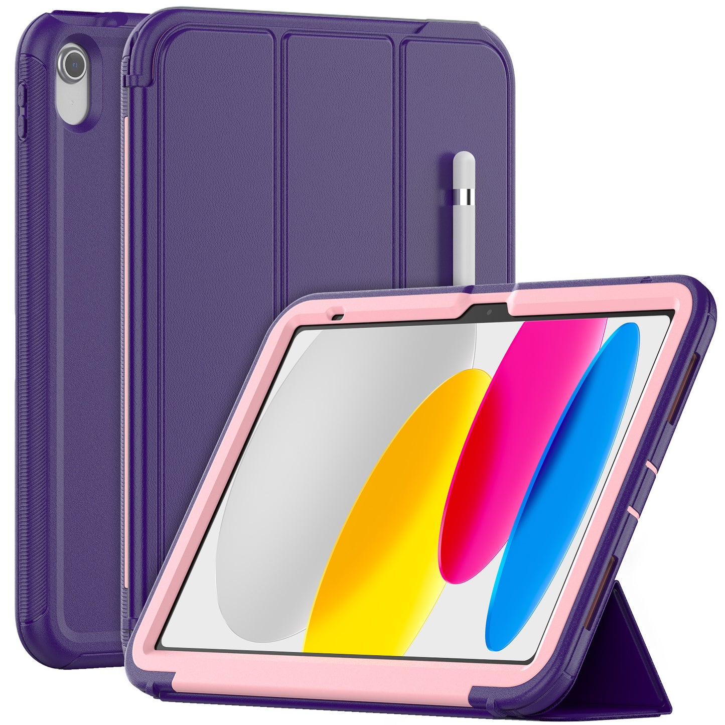 For iPad 10.9 (2022) / iPad 10th Gen PU Leather Smart Auto Wake / Sleep Cover Folding Stand Folio Shockproof Tablet Case