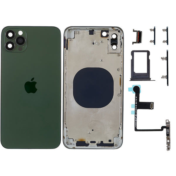 (for iPhone 13 Pro Max Style) for iPhone XS Max 6.5 inch Battery Housing Back Cover with Power On/Off Flex Cable Parts - Green
