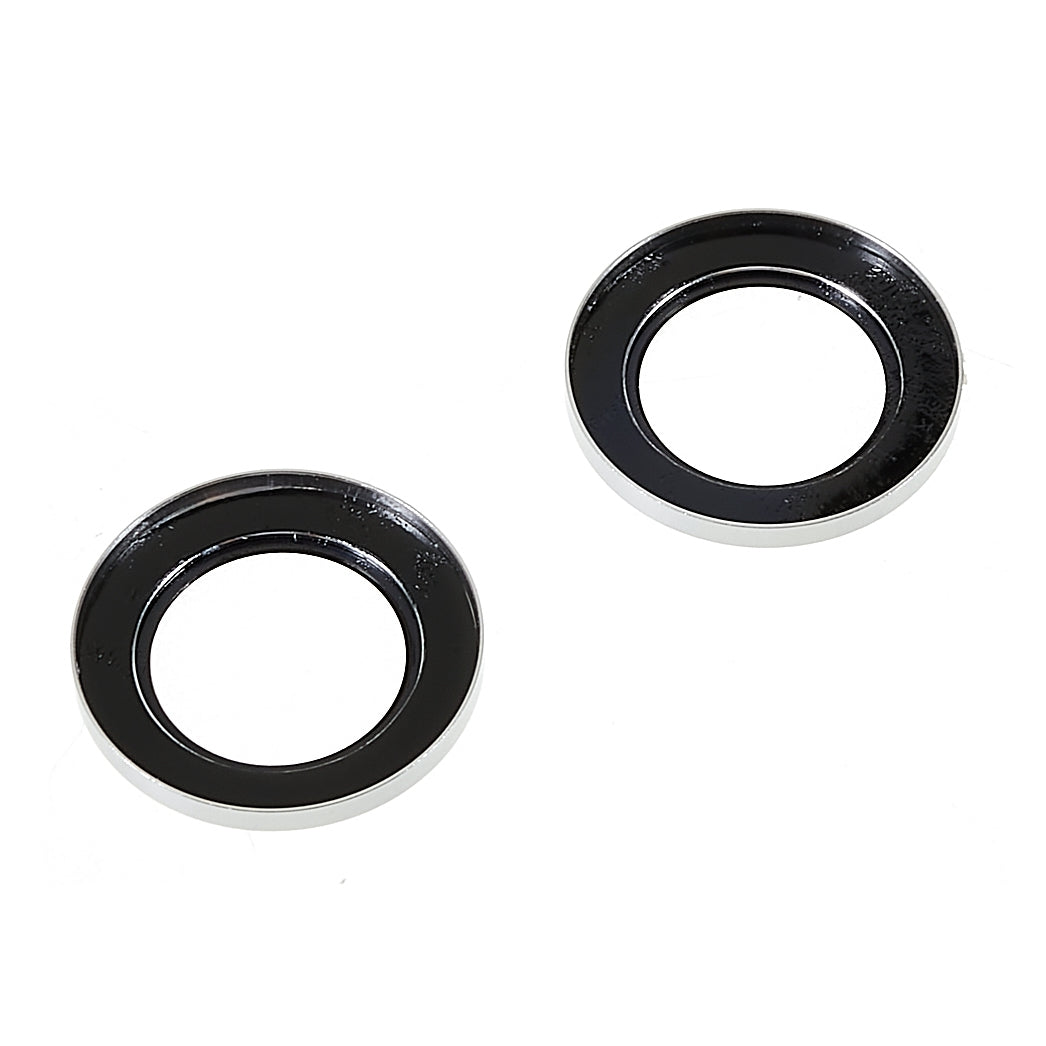 2Pcs / Set for iPhone 14 6.1 inch / 14 Plus 6.7 inch Glitter Rhinestone Camera Lens Protector Metal Ring Tempered Glass Lens Fim