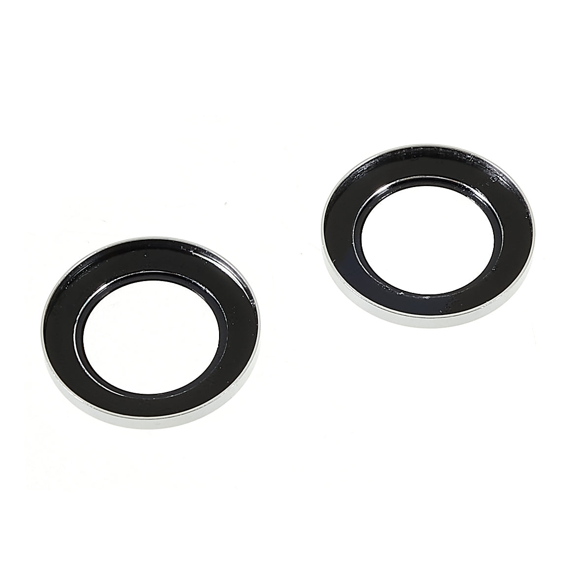 2Pcs / Set for iPhone 14 6.1 inch / 14 Plus 6.7 inch Glitter Rhinestone Camera Lens Protector Metal Ring Tempered Glass Lens Fim