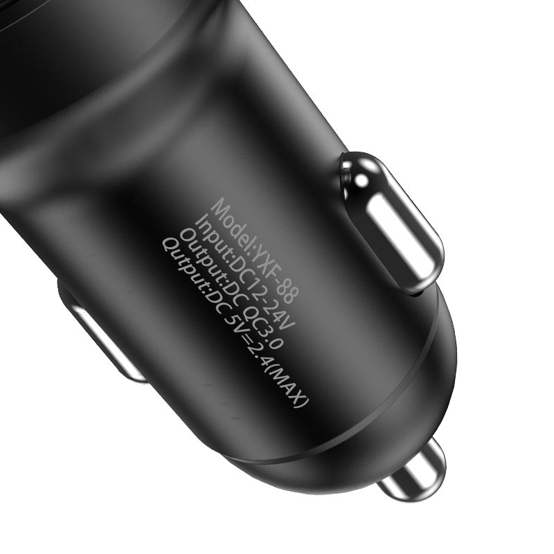 FLOVEME YXF216878 QC3.0 Fast Charging Dual USB Car Charger Bluetooth MP3 Player