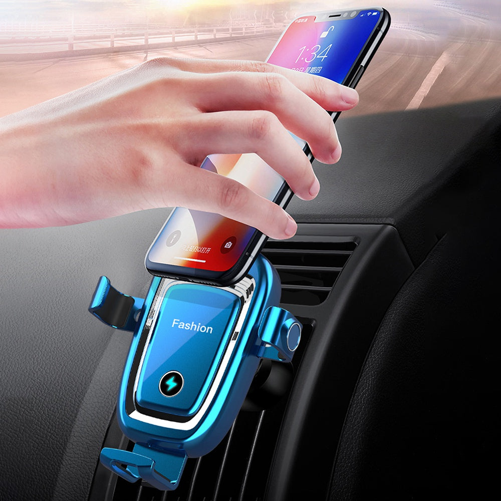 S19 15W Wireless Phone Charger Car Air Vent Holder Mount Gravity Sensing Auto Clamping Phone Stand Holder Qi Wireless Fast Charger