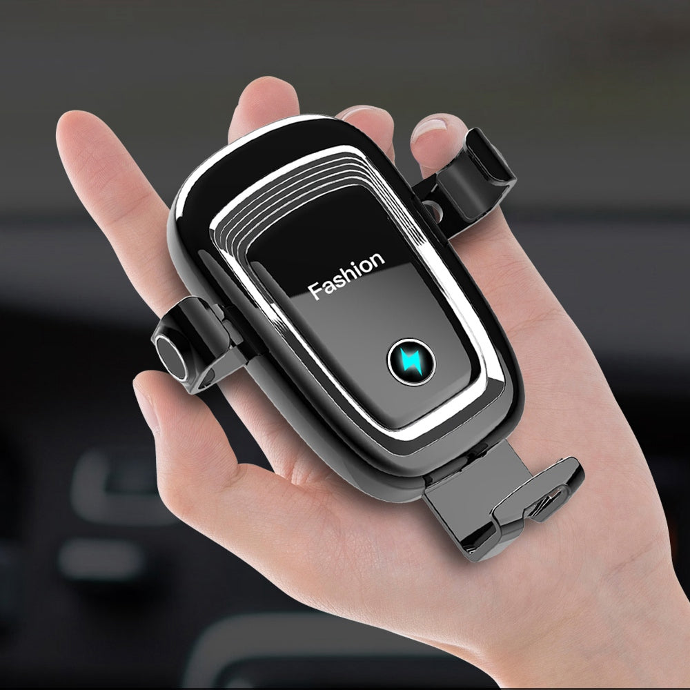 S19 15W Wireless Phone Charger Car Air Vent Holder Mount Gravity Sensing Auto Clamping Phone Stand Holder Qi Wireless Fast Charger
