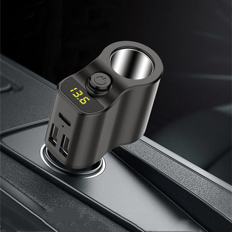 C03 3.1A Dual USB + Type-C Car Charger Voltage Detection Cigarette Lighter Socket Charge Adapter