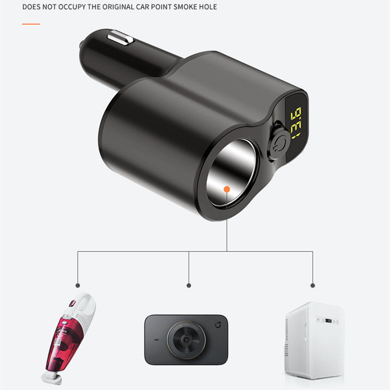 C03 3.1A Dual USB + Type-C Car Charger Voltage Detection Cigarette Lighter Socket Charge Adapter