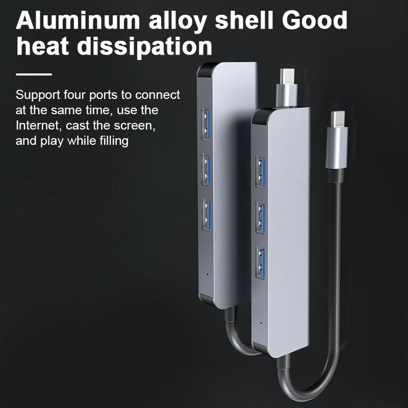 2008N 4-in-1 Multifunction Type-C to Hub Adapter with 3x USB 3.0 Port
