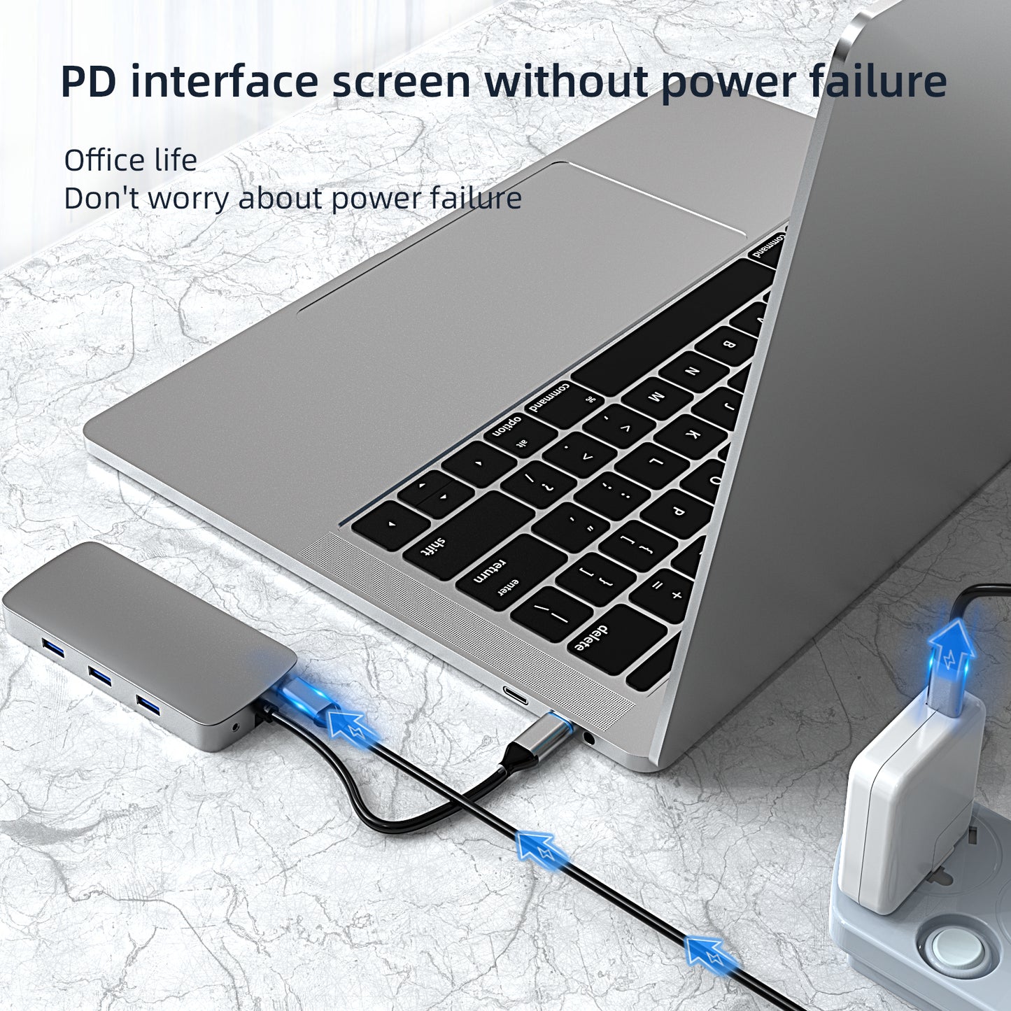 BL10V USB C Hub to HD 4K Video Output+USB 3.0+2xUSB 2.0+2 Memory Card Slots+RJ45+VGA+3.5mm Audio Port+PD Charging Port for Laptop Computer and Type-C Devices