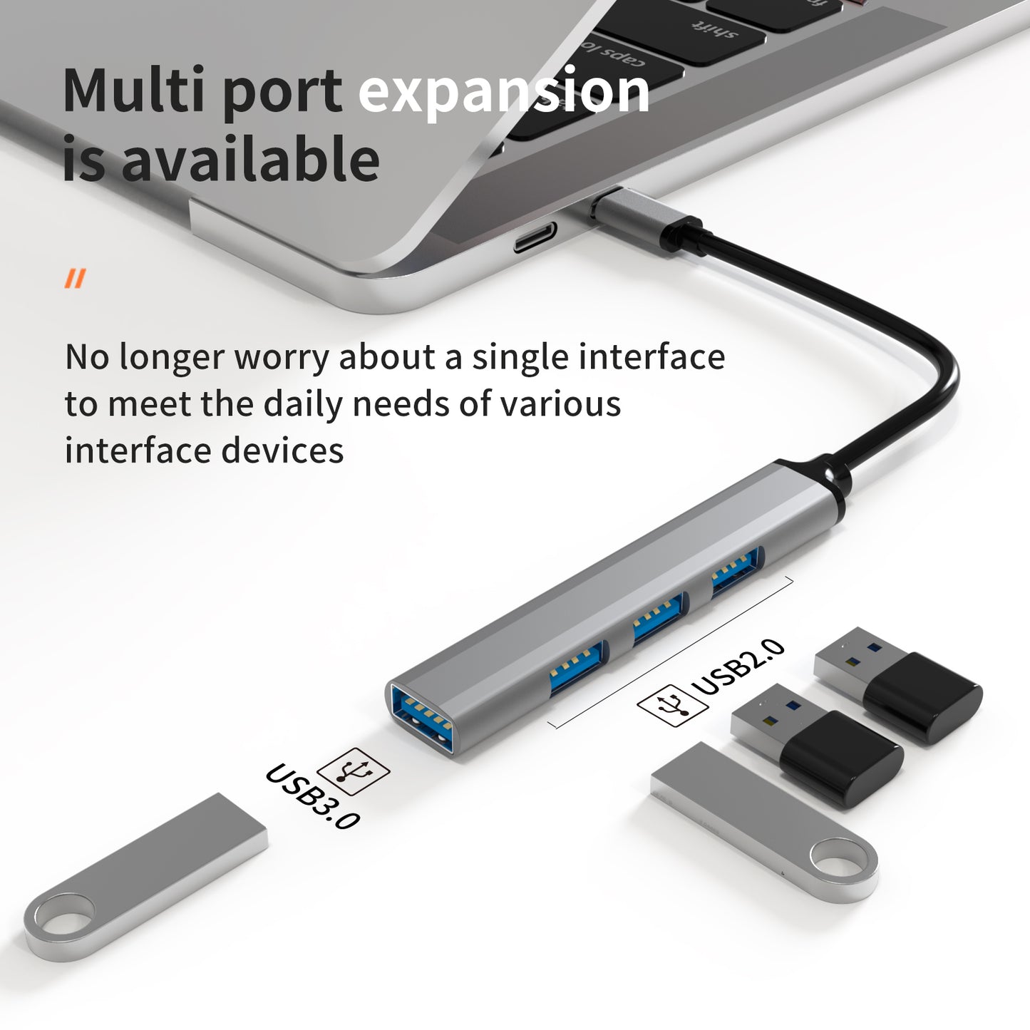 U4-C USB C Hub 3xUSB 3.0+USB 2.0 Convertor Portable Data Transfer Type C Hub Adapter Applicable for Notebook PC/Laptop/USB Flash Drives/Mobile HDD/Mouse