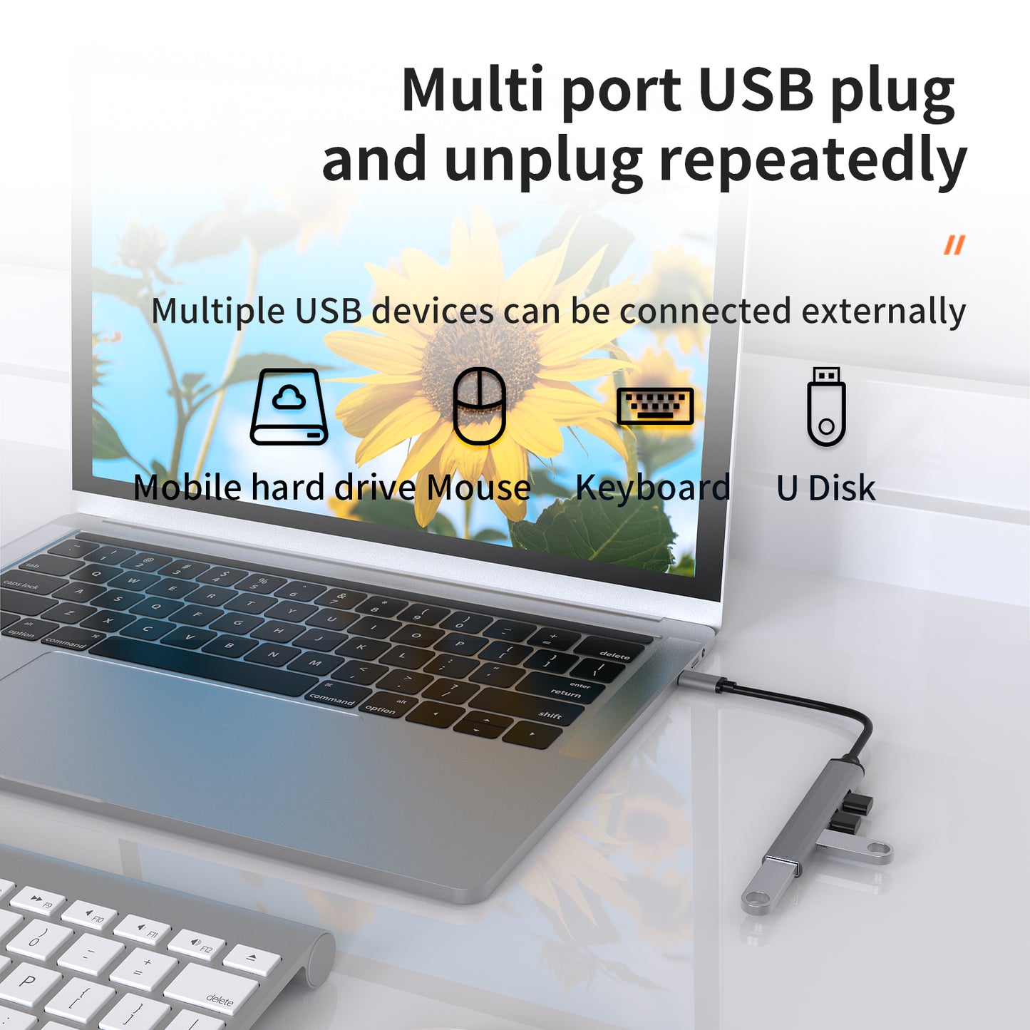 U4-C USB C Hub 3xUSB 3.0+USB 2.0 Convertor Portable Data Transfer Type C Hub Adapter Applicable for Notebook PC/Laptop/USB Flash Drives/Mobile HDD/Mouse