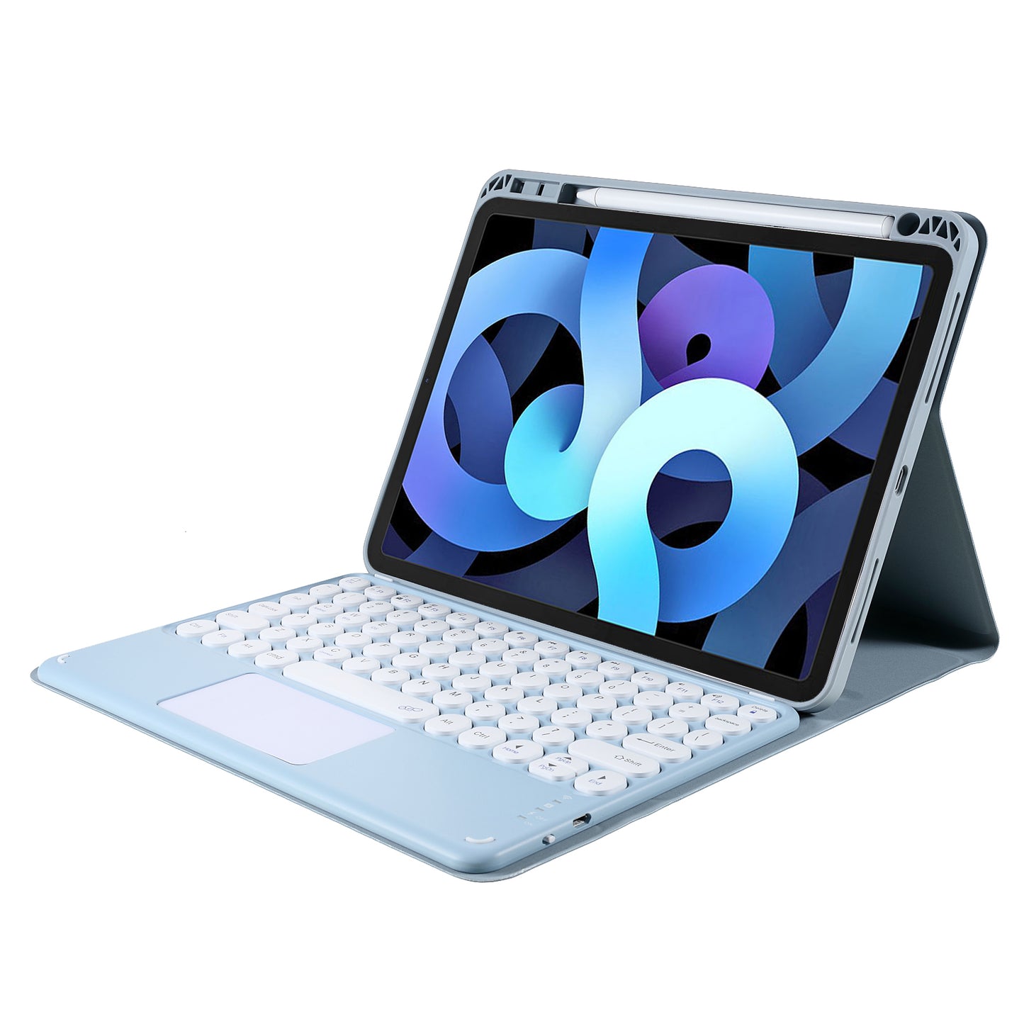 2 in 1 For iPad Pro 11-inch (2021/2020/2018) Leather Tablet Case Bluetooth Keyboard Protective Stand Tablet Cover with Pen Slot