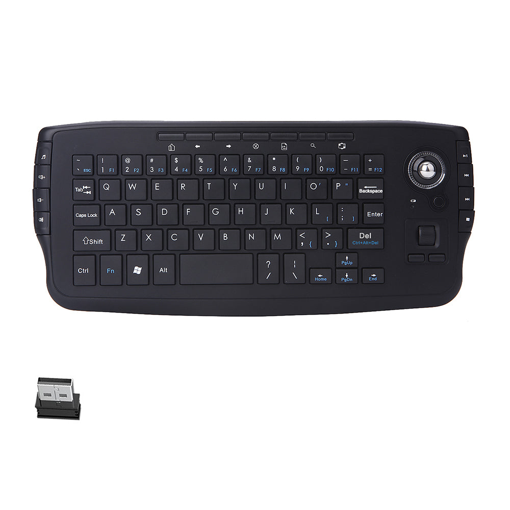 2.4G Wireless Keyboard Multimedia 1200DPI Trackball Air Mouse for Laptop PC