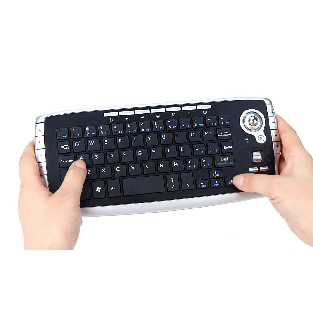 2.4G Wireless Keyboard Multimedia 1200DPI Trackball Air Mouse for Laptop PC