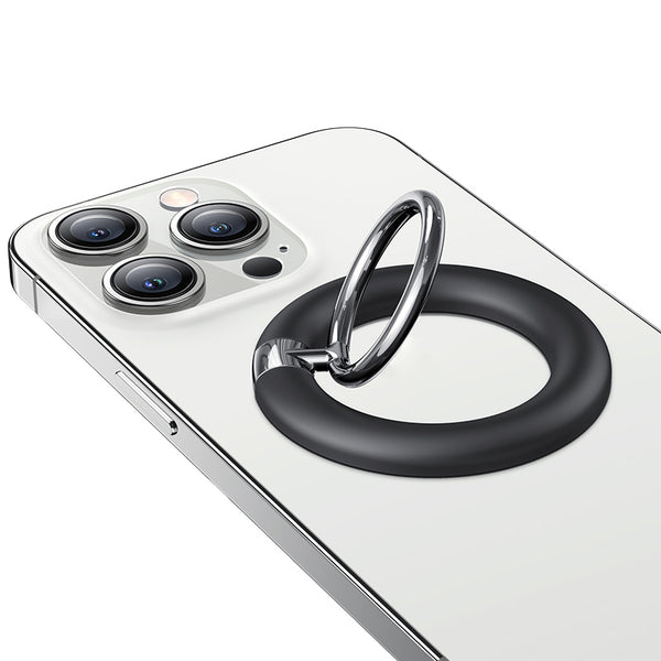 USAMS US-ZJ071 Magnetic Rotary Ring Kickstand for iPhone 14 / 13 / 12 Series, Wireless Charging Phone Holder