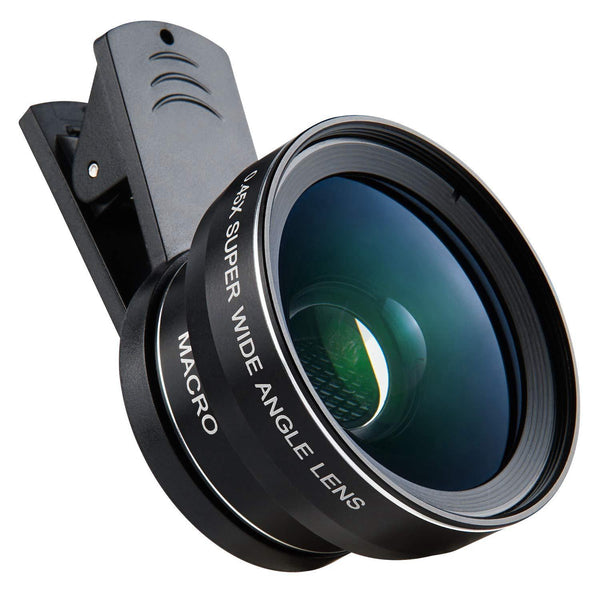 L516 2 in 1 0.45x Super Wide Angle + 12.5x Macro Micro Lens Clip-on HD Camera Lens for Cellphone