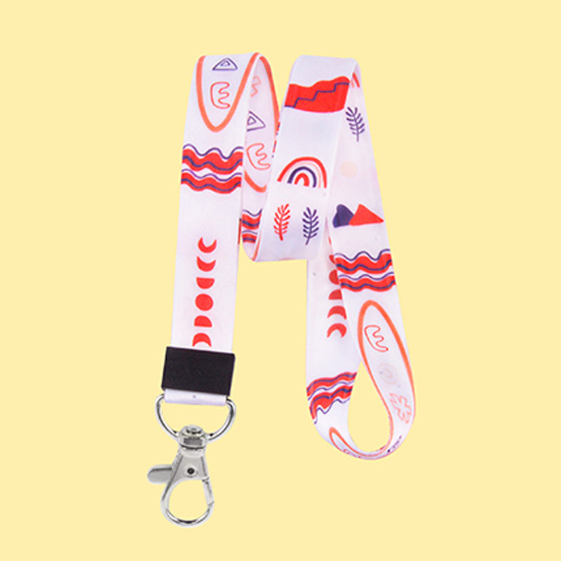 10Pcs / Pack Cartoon Pattern Neck Strap Mobile Phone Lanyard Name Tag Work Card Neck Hanging Rope