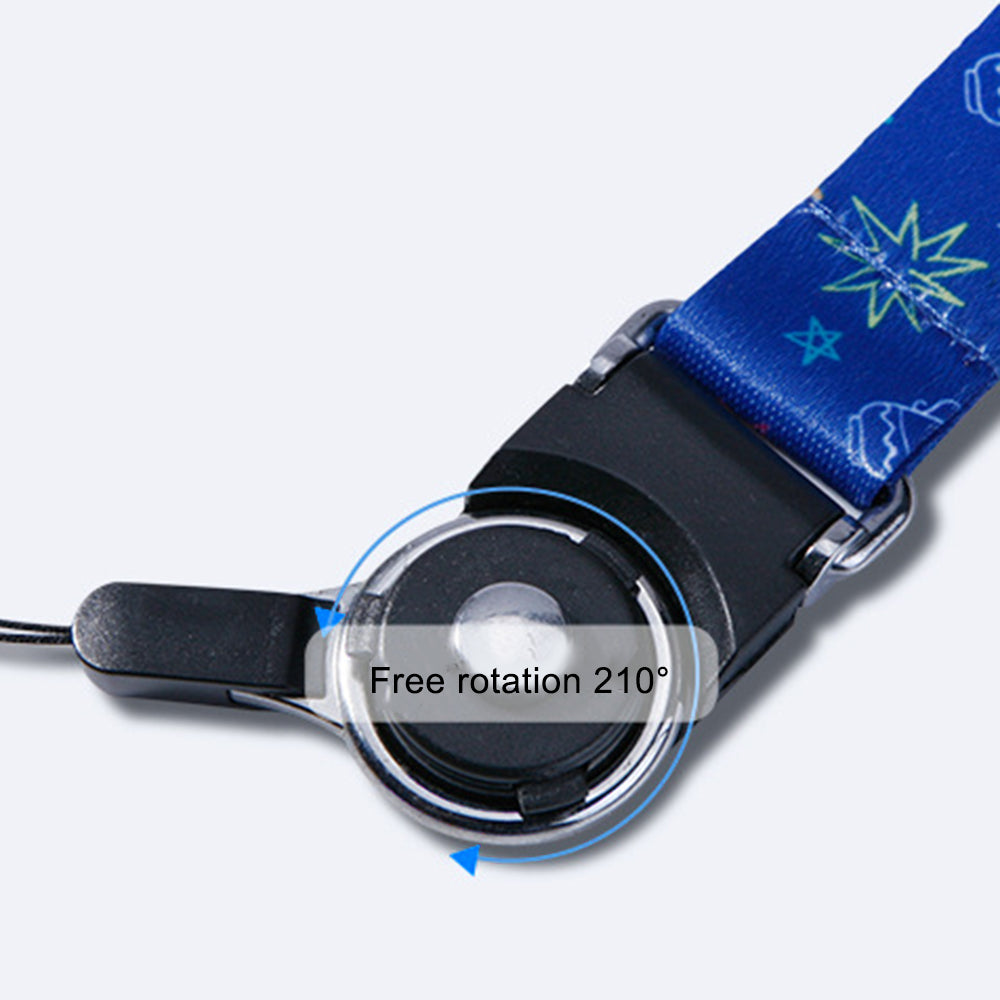 10Pcs / Pack 12 Constellations Cartoon Printed Rotating Buckle Lanyard Detachable Mobile Phone Name Tag Neck Strap