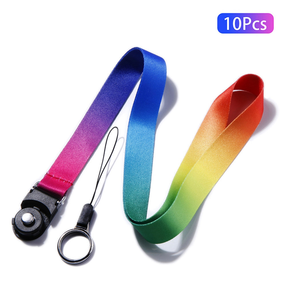 10Pcs / Pack Detachable Finger Ring Lanyard Rotating Buckle Mobile Phone Name Tag Neck Strap