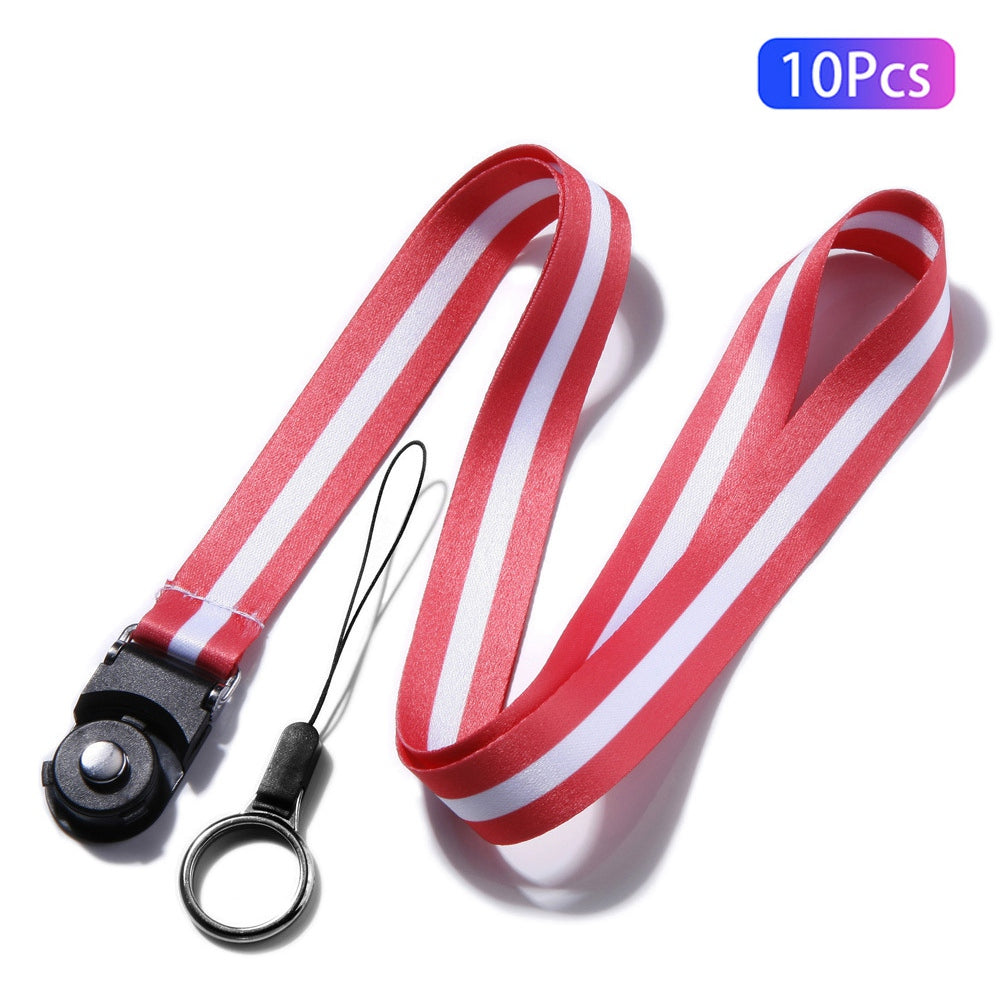 10Pcs / Pack Detachable Finger Ring Lanyard Rotating Buckle Mobile Phone Name Tag Neck Strap