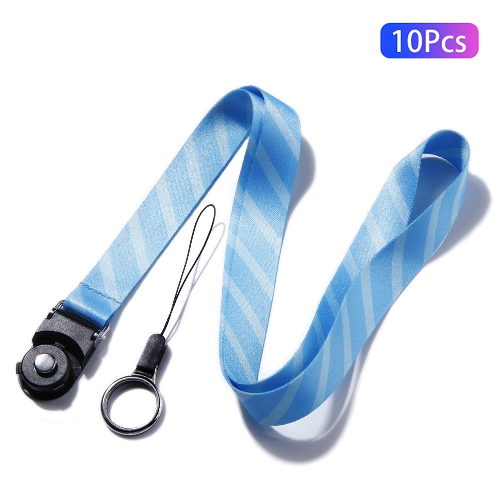 10Pcs / Pack Detachable Finger Ring Lanyard Rotating Buckle Mobile Phone Name Tag Neck Strap
