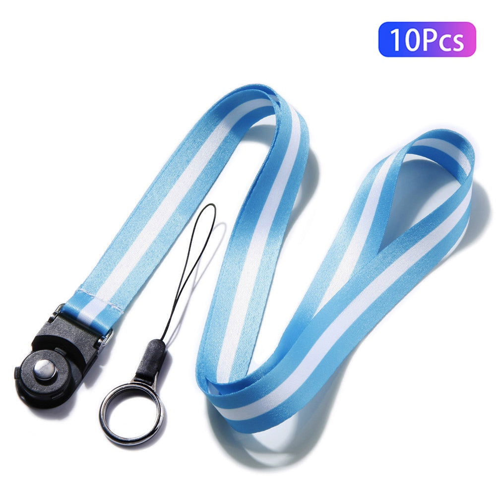 10Pcs / Pack Detachable Finger Ring Lanyard Rotating Buckle Mobile Phone Name Tag Neck Strap