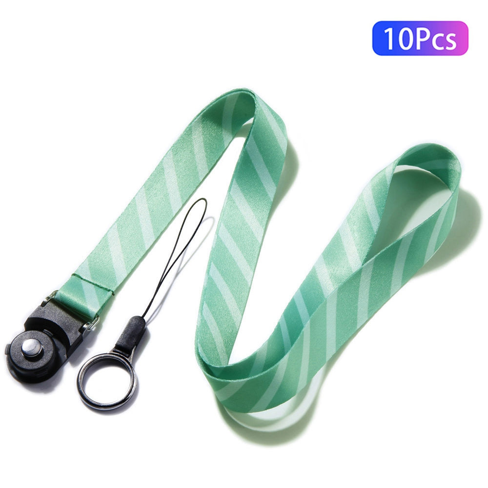 10Pcs / Pack Detachable Finger Ring Lanyard Rotating Buckle Mobile Phone Name Tag Neck Strap