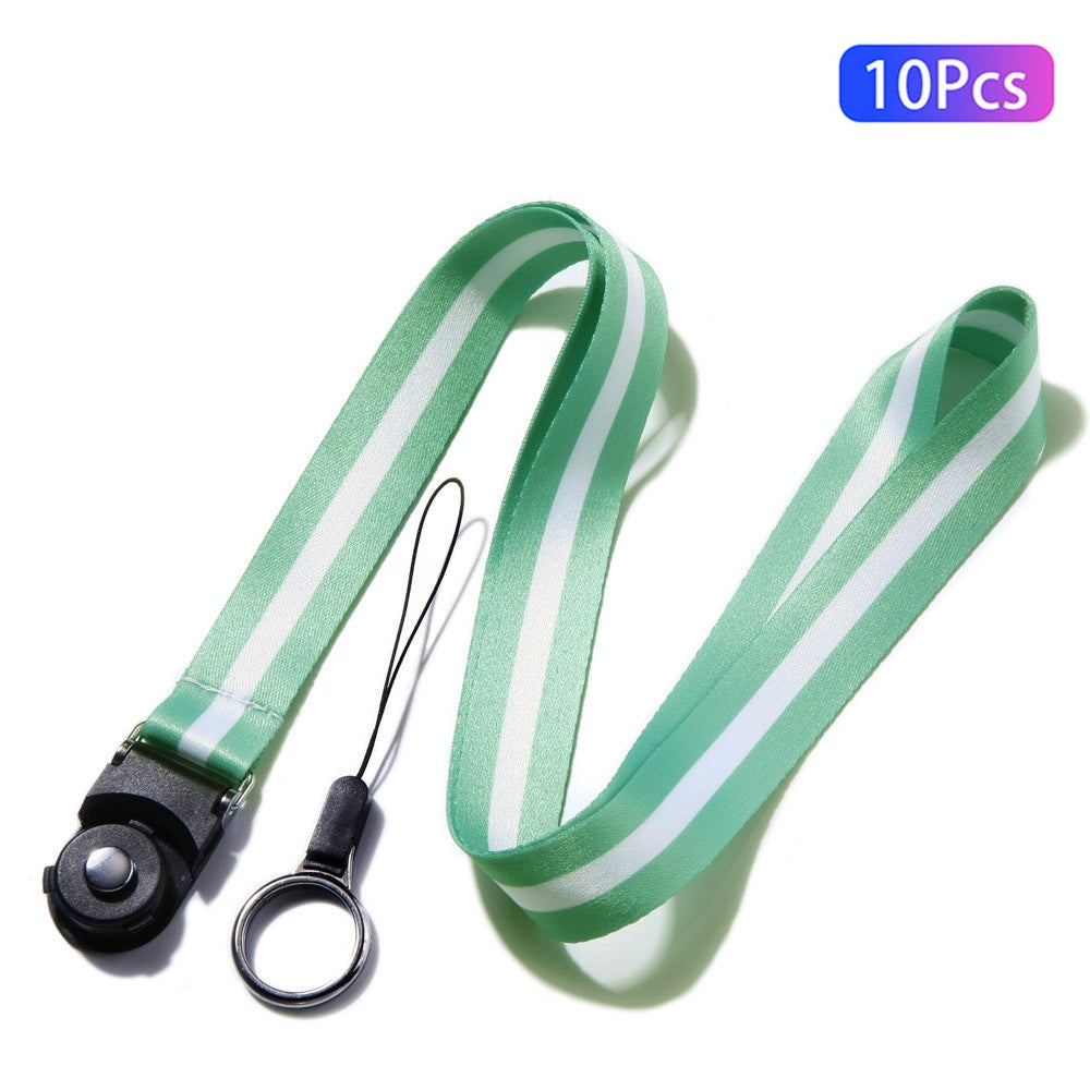 10Pcs / Pack Detachable Finger Ring Lanyard Rotating Buckle Mobile Phone Name Tag Neck Strap