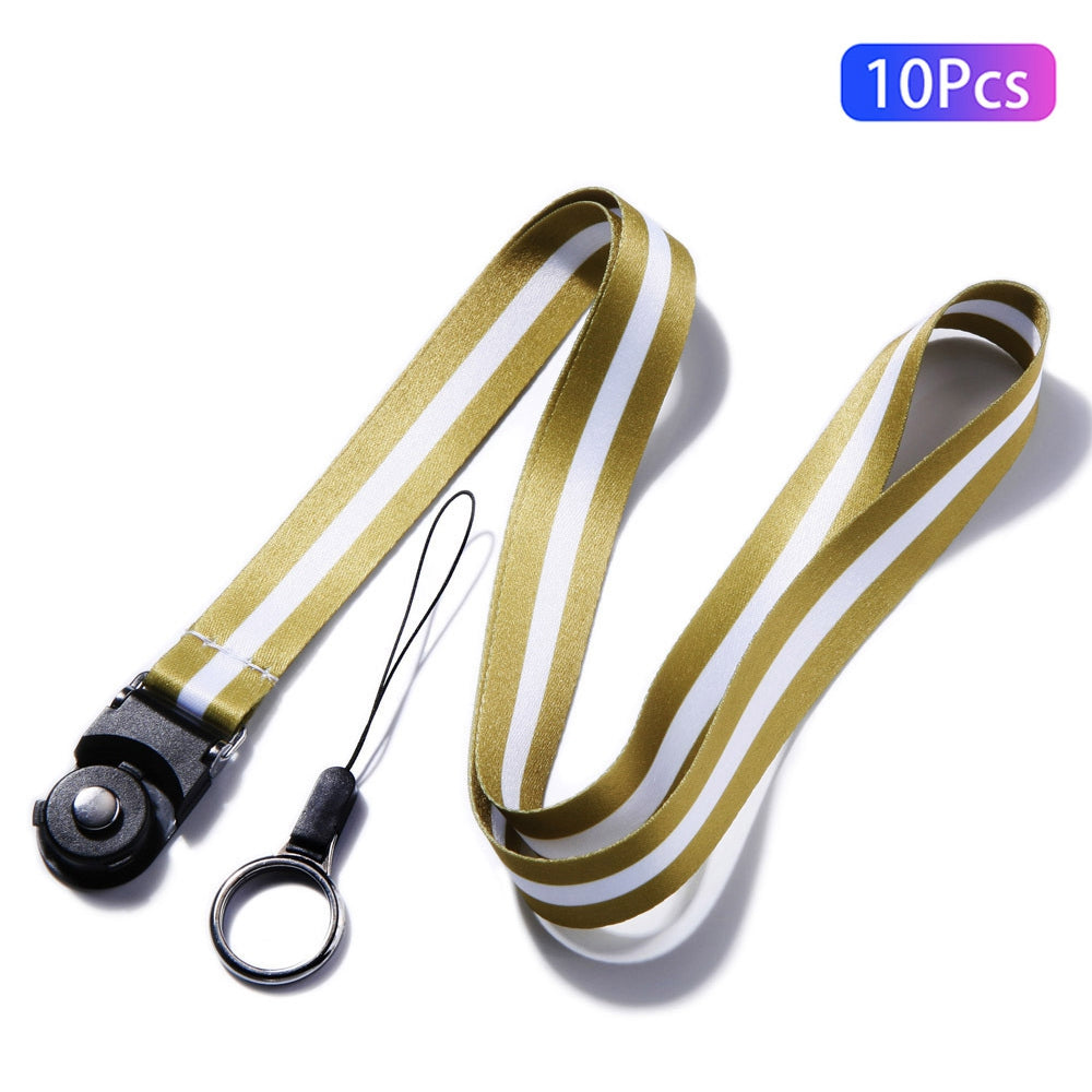 10Pcs / Pack Detachable Finger Ring Lanyard Rotating Buckle Mobile Phone Name Tag Neck Strap