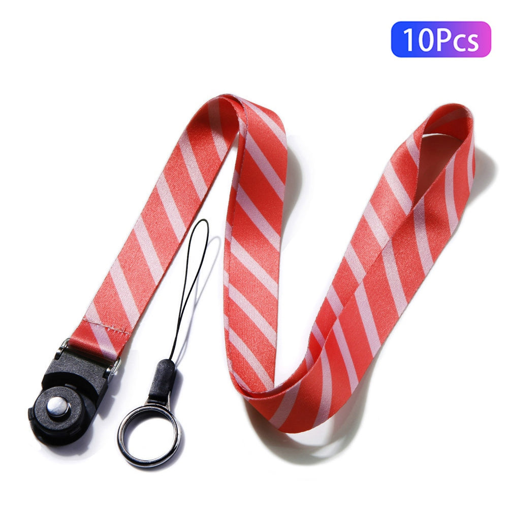 10Pcs / Pack Detachable Finger Ring Lanyard Rotating Buckle Mobile Phone Name Tag Neck Strap