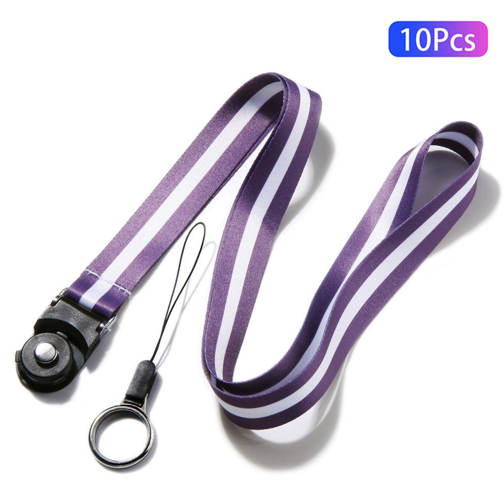 10Pcs / Pack Detachable Finger Ring Lanyard Rotating Buckle Mobile Phone Name Tag Neck Strap