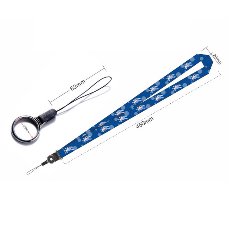 10Pcs / Pack Chinese Zodiac Printed Detachable Finger Ring Rope Rotating Buckle Lanyard Mobile Phone Name Tag Neck Strap