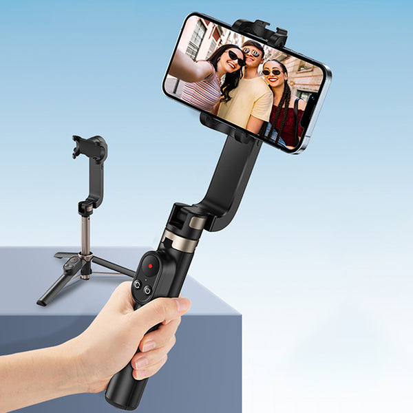 MOMAX SELFIE STABLE3 KM16 Retractable Bluetooth Gimbal Tripod Portable Selfie Stick Tripod with Phone Clamp / Remote Control