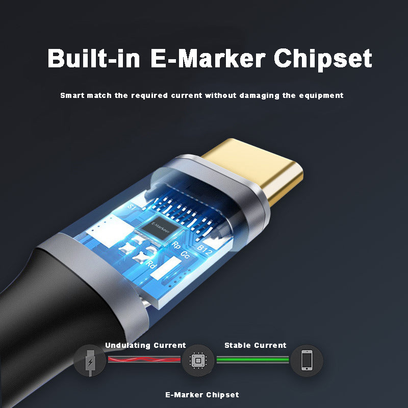 1m 100W PD USB-C QC4.0 4K Cable USB3.1 Gen2 10Gbps Thunderbolt 3 Fast Charging Data Video Transmission Cord for MacBook Air/iPad Pro 2020