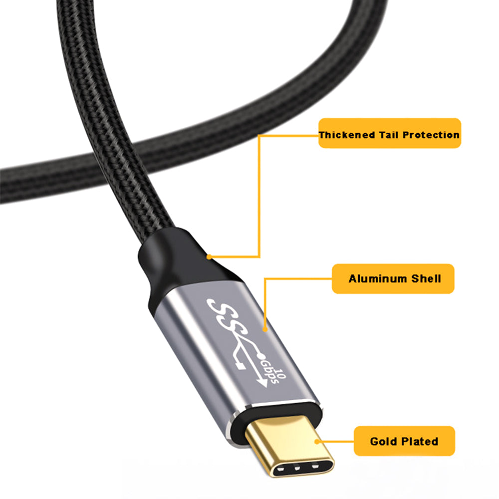 2m Type C to Type C Cable USB 3.1 Multi-functional Gen2 10Gbps 100W PD Nylon Braided USB C Cable (Male to Male)