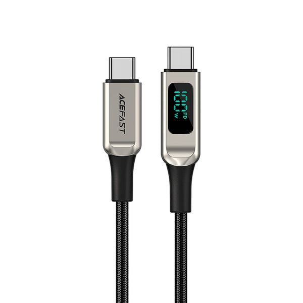 ACEFAST C6-03 USB-C to USB-C 100W Zinc Alloy Digital Display Charging Cable Braided Data Cord 