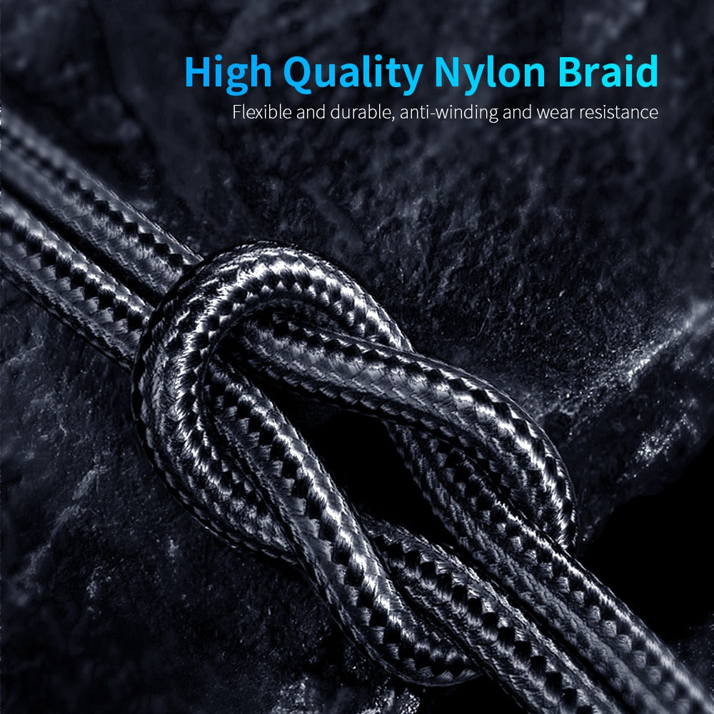 1m Braided Data Cord 540 Degrees Rotatable Charging Cable with Magnetic Adsorption Micro Plug