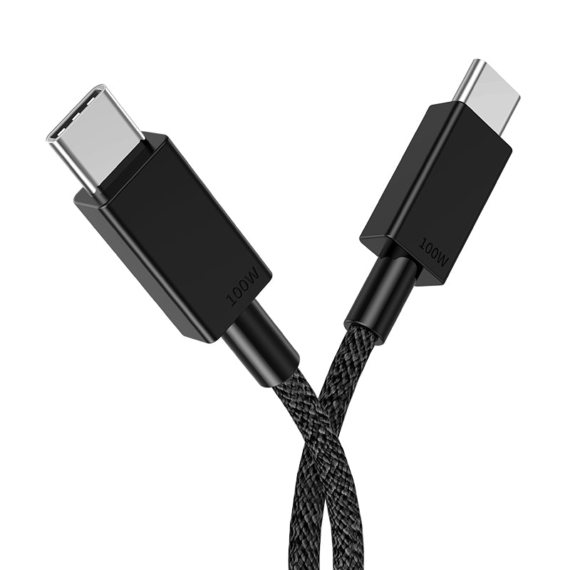 0.5m Braided Style Dual Type C Interface PD 100W Charging Cord for Laptops and Cell Phones