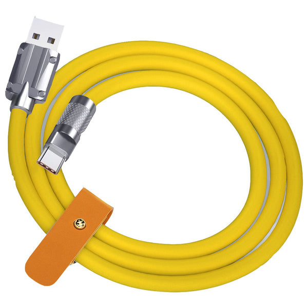 1m 120W Fast Charging Cable Zinc Alloy Shell Liquid Silicone USB-A to Type-C Data Cord