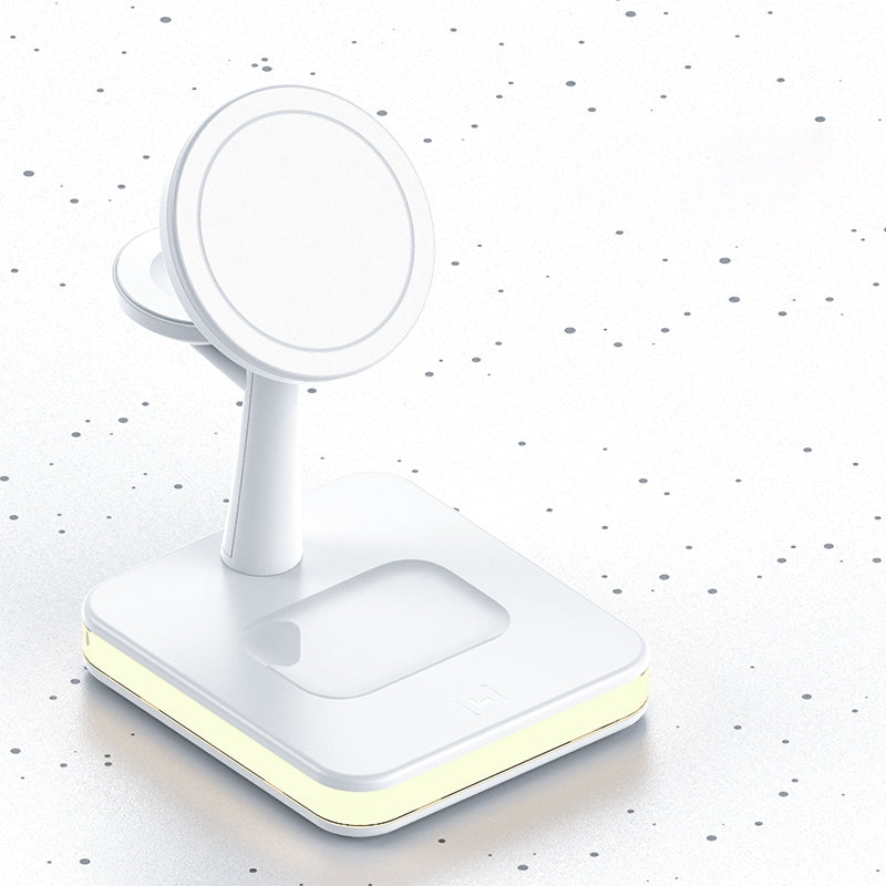 JJT-991 For iPhone / Apple Watch / AirPods 4 in 1 Magnetic Wireless Charger with USB Output Multifunction Charging Base