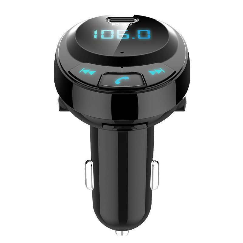 BT09 Bluetooth Multi-function PD 18W + Dual USB Quick Charge Car Charger FM Transmitter