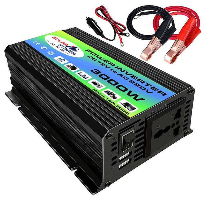 Tang I Generation 12V to 220V 3000W Intelligent Car Power Inverter with Dual USB for Camping, Traveling