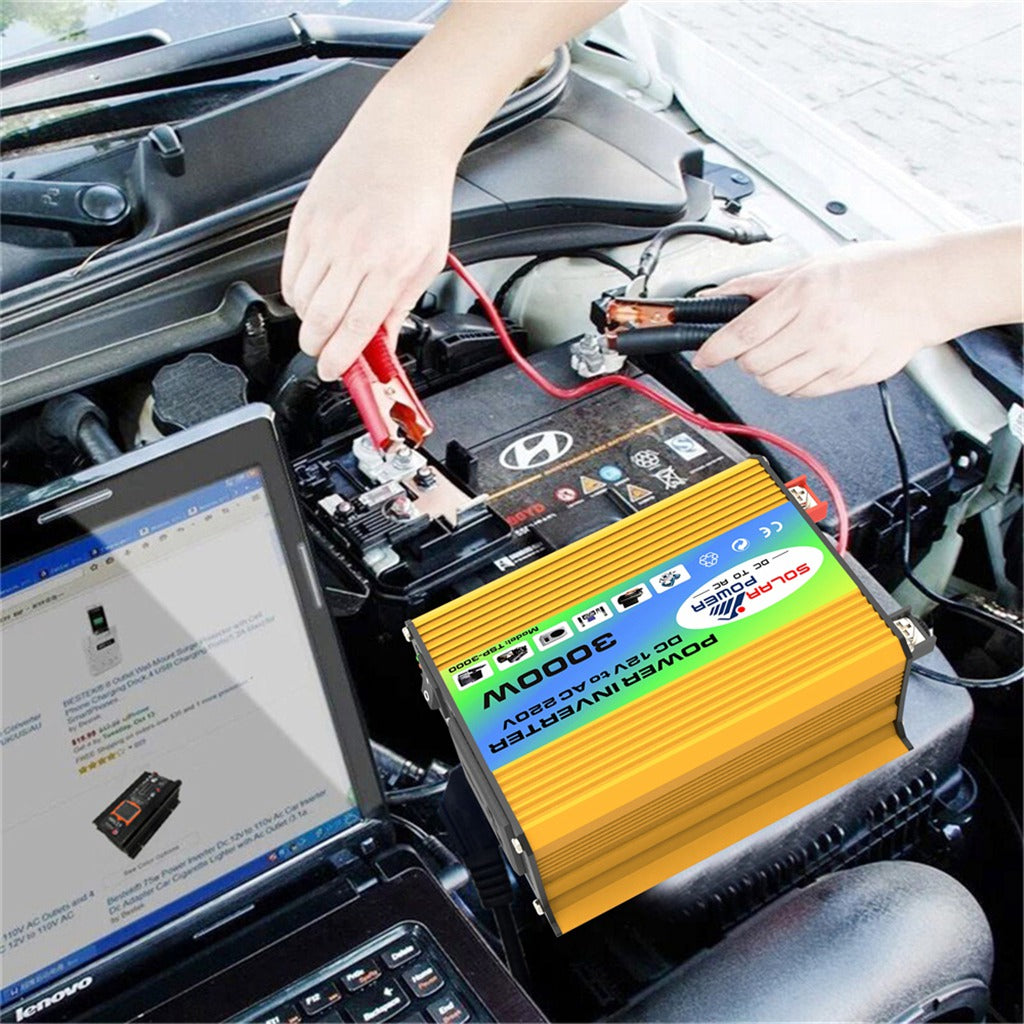 Tang I Generation 12V to 220V 3000W Intelligent Car Power Inverter with Dual USB for Camping, Traveling