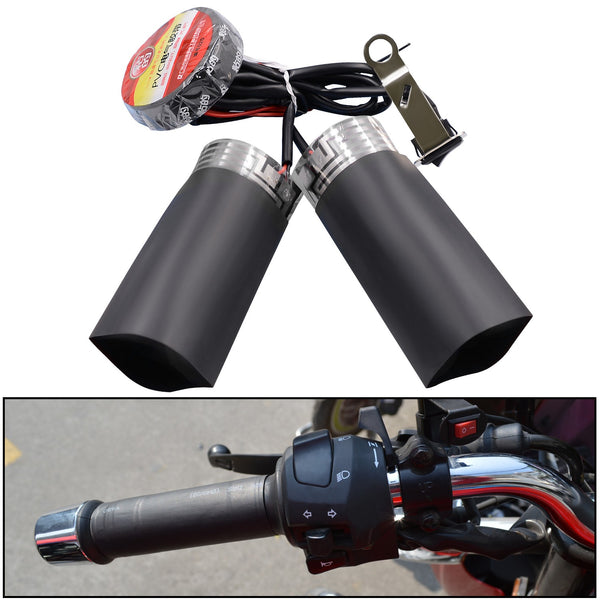 CS-054B1 1Pair 12V Motorcycle Heated Grip 3rd Generation Fast Heating Electric Handlebar Grip Heater with Two Gear Adjustable